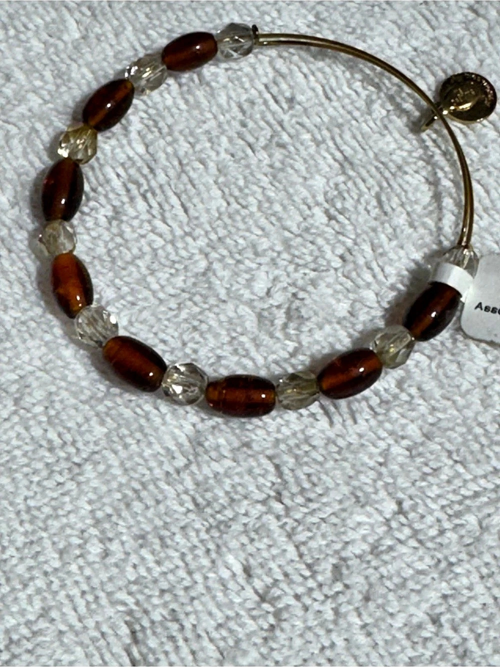 Alex and Ani Assorted Vintage Beaded Singles Bracelet Brown & Gold